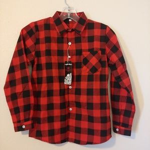 Boy's Red Plaid Flannel Shirt